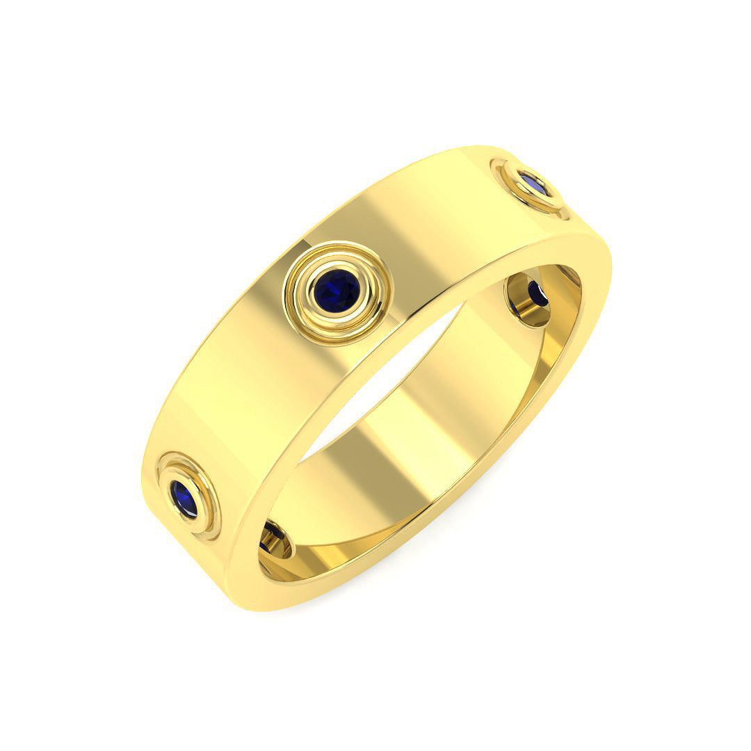 9ct Yellow Gold 0.16ct Blue Sapphire Ring