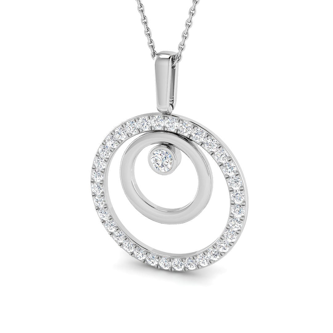 9ct White Gold 0.83ct Laboratory Grown CVD Pendant