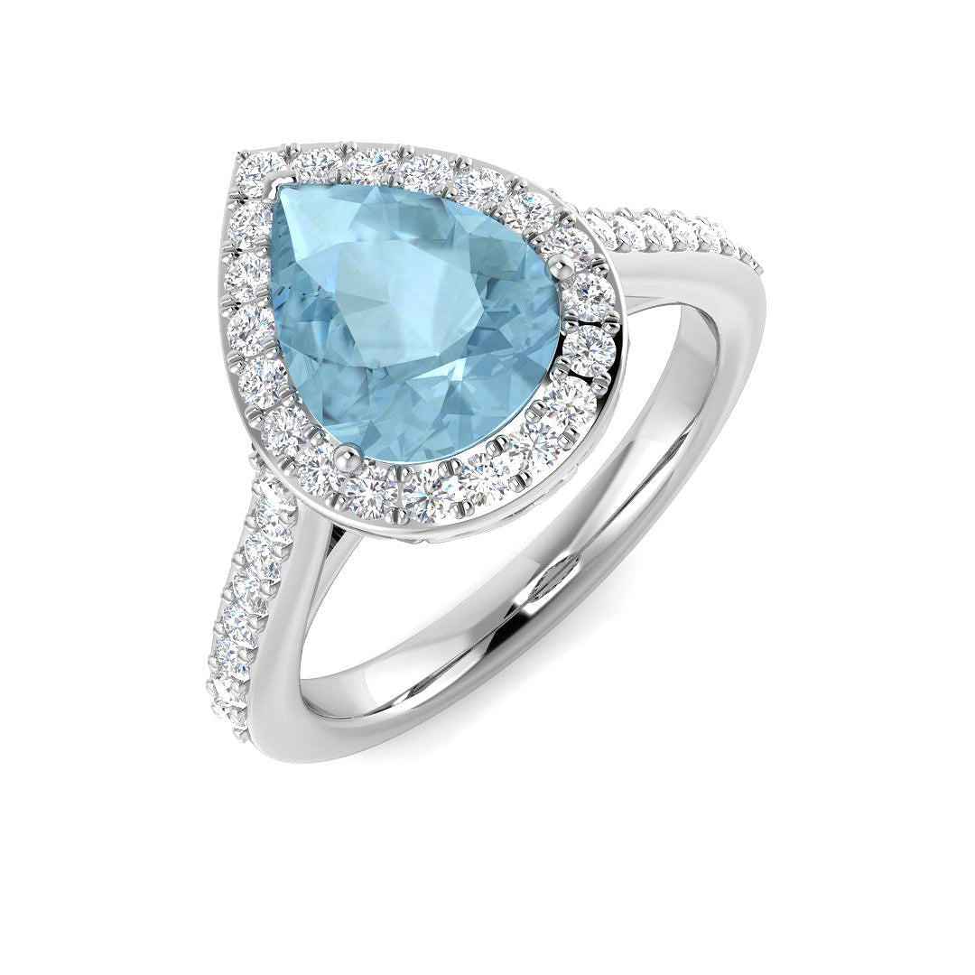 9ct White Gold 1.77ct Aquamarine Ring