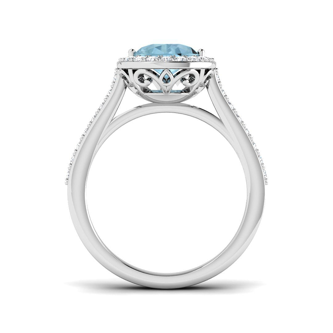 9ct White Gold 1.77ct Aquamarine Ring