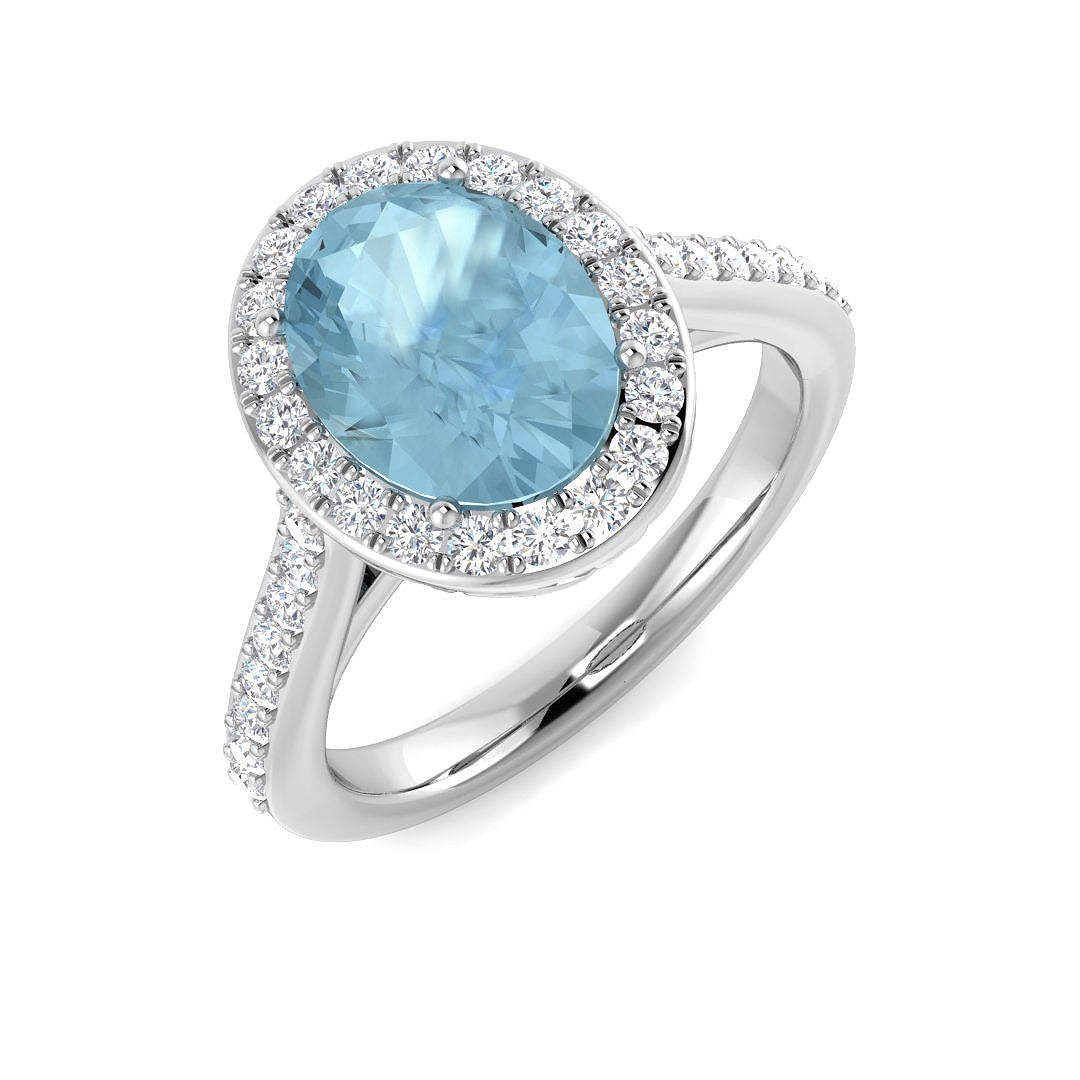 9ct White Gold 2.13ct Aquamarine Ring