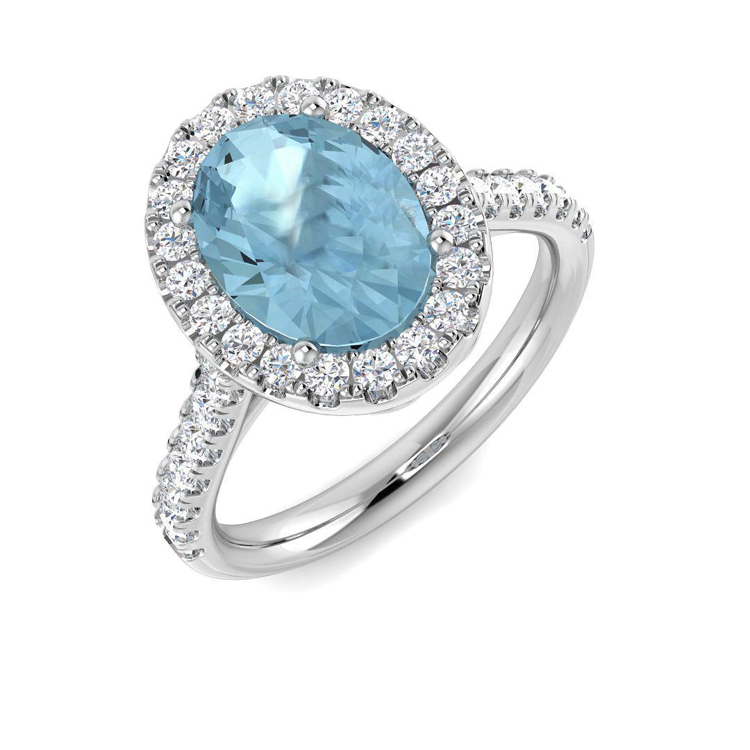 9ct White Gold 2.27ct Aquamarine Ring