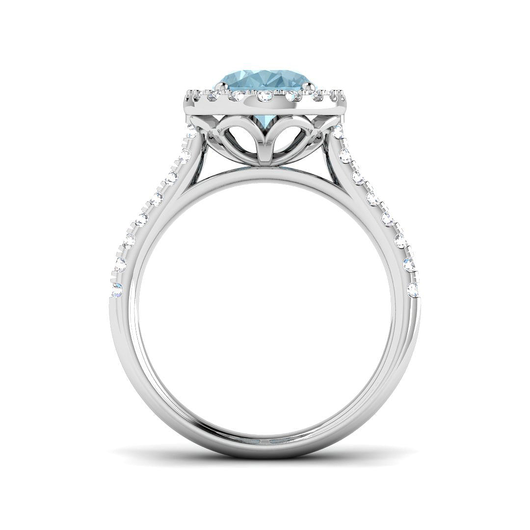 9ct White Gold 2.27ct Aquamarine Ring