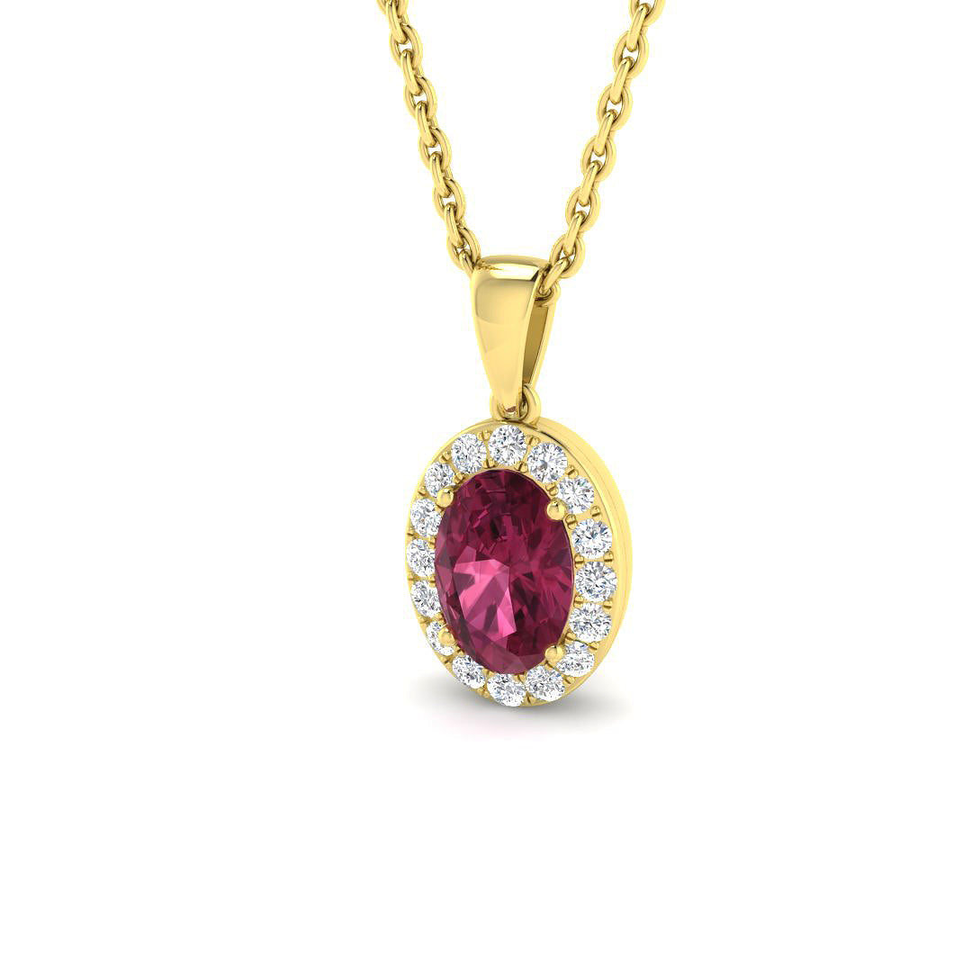 9ct Yellow Gold 0.65ct Pink Tourmaline Pendant