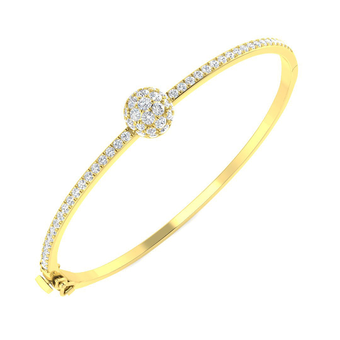 9ct Yellow Gold 1.87ct Laboratory Grown CVD Bangle