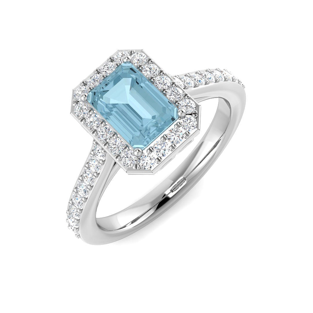 9ct White Gold 1.19ct Aquamarine Ring