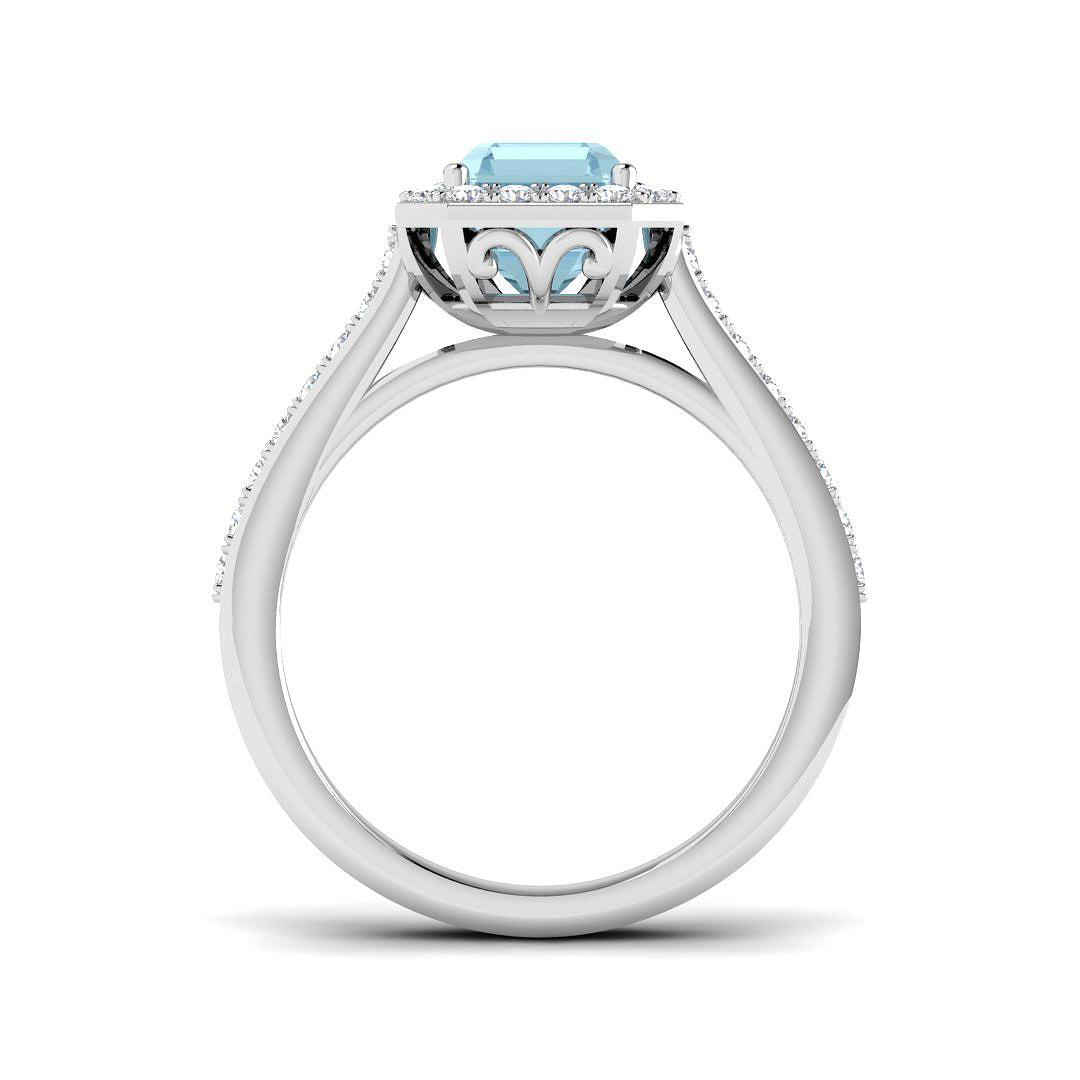 9ct White Gold 2.46ct Aquamarine Ring