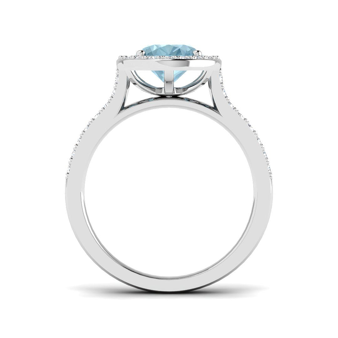 9ct White Gold 2.67ct Aquamarine Ring