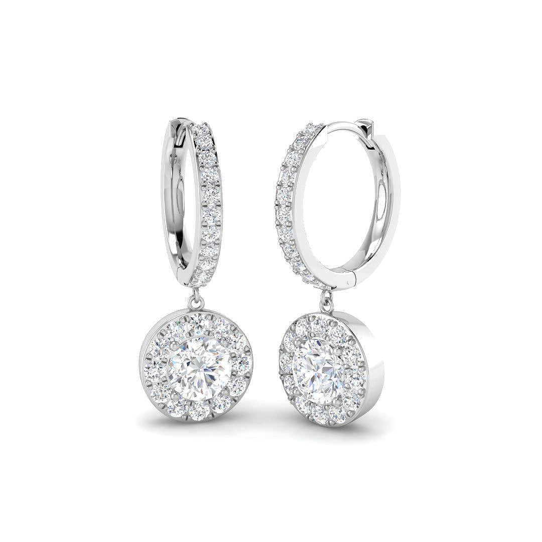 9ct White Gold 2.44ct Laboratory Grown CVD Earrings