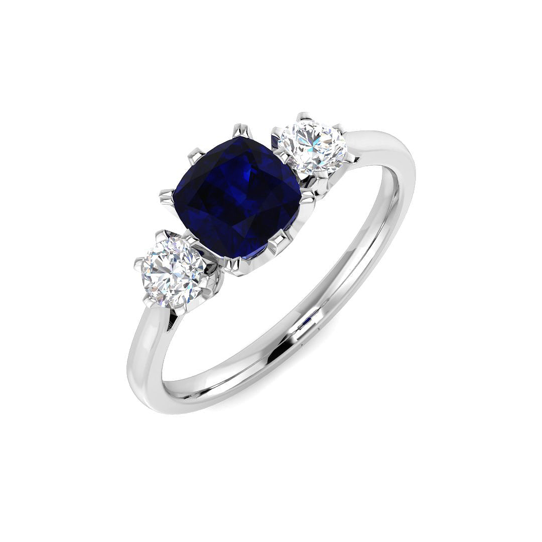 Platinum 1.31ct Blue Sapphire Ring