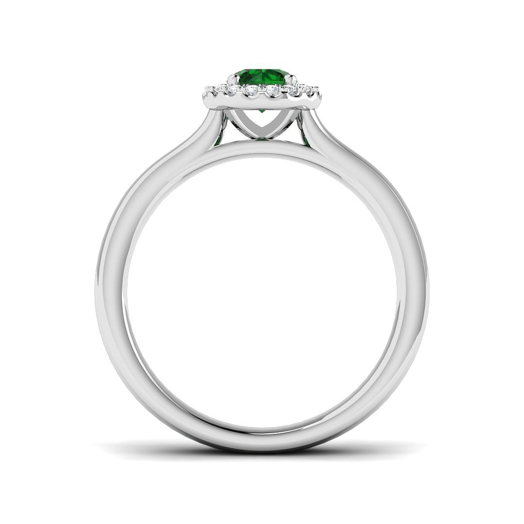 9ct White Gold 0.42ct Emerald Ring