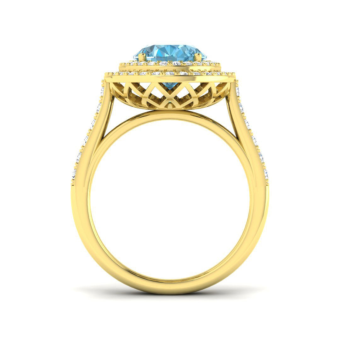 9ct Yellow Gold 4.10ct Sky Blue Topaz Ring