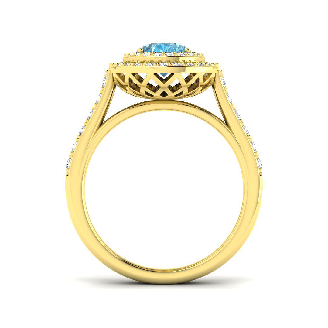 9ct Yellow Gold 1.96ct Sky Blue Topaz Ring
