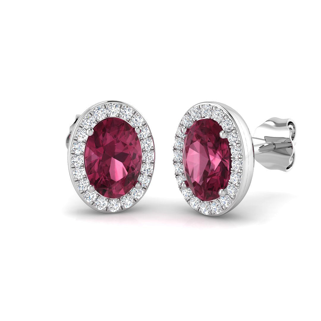 9ct White Gold 1.65ct Pink Tourmaline Earrings