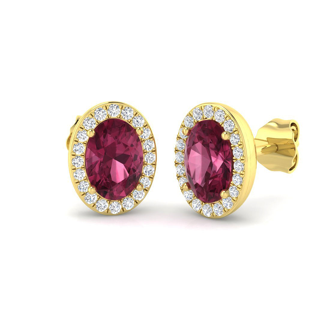 9ct Yellow Gold 1.65ct Pink Tourmaline Earrings