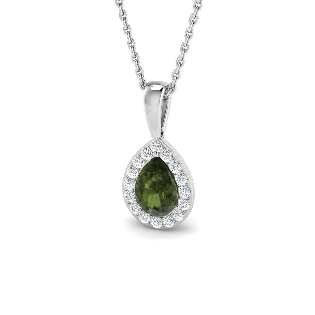 9ct White Gold 1.11ct Multi Sapphire Pendant