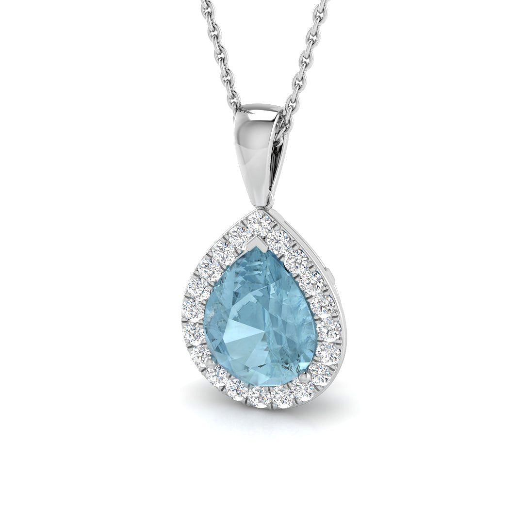 9ct White Gold 1.77ct Aquamarine Pendant