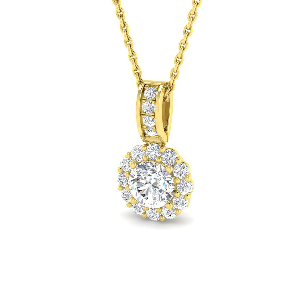 9ct Yellow Gold 0.76ct Laboratory Grown CVD Pendant