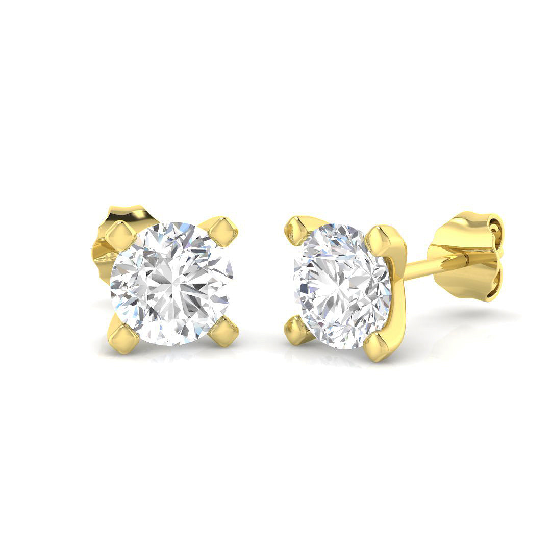 9ct Yellow Gold 2.00ct Laboratory Grown CVD Earrings