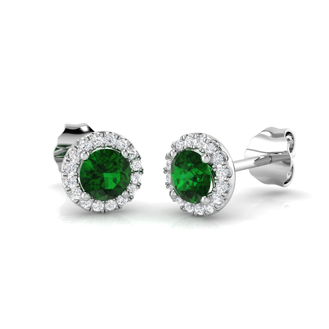 9ct White Gold 0.68ct Emerald Earrings
