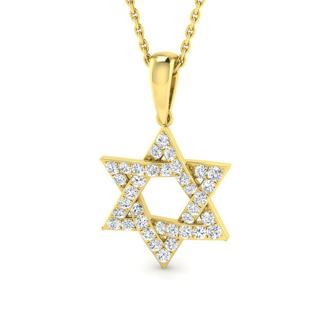 9ct Yellow Gold 0.34ct Laboratory Grown CVD Pendant