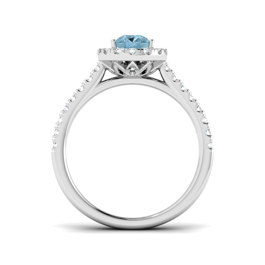 Platinum 0.97ct Aquamarine Ring