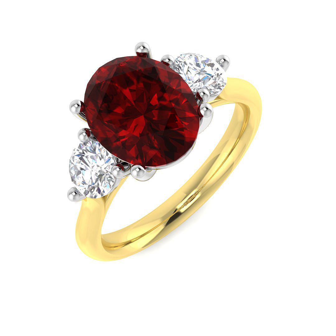 18ct Two-Tone Gold 3.35ct Ruby Ring