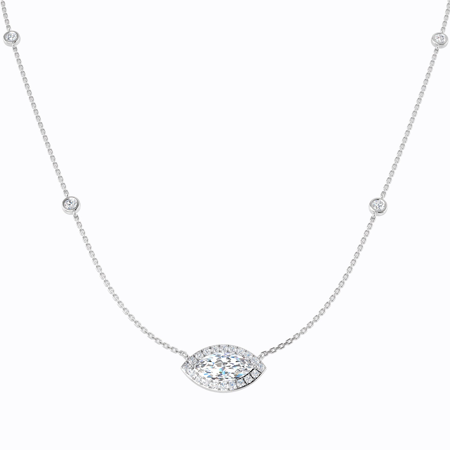 18ct White Gold 3.04ct E VS2 Laboratory Grown CVD Necklace