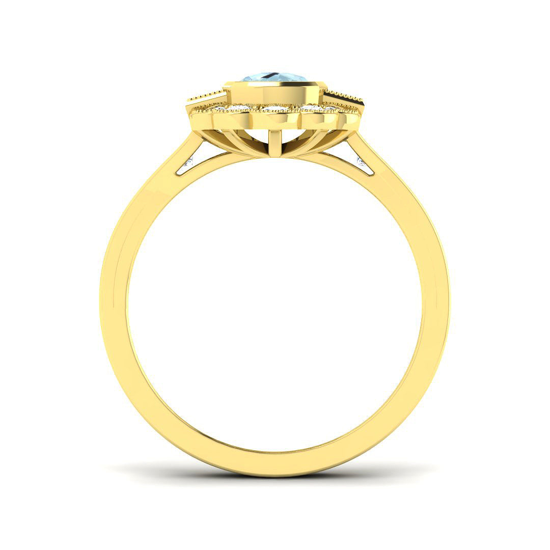 9ct Yellow Gold 1.26ct Aquamarine Ring