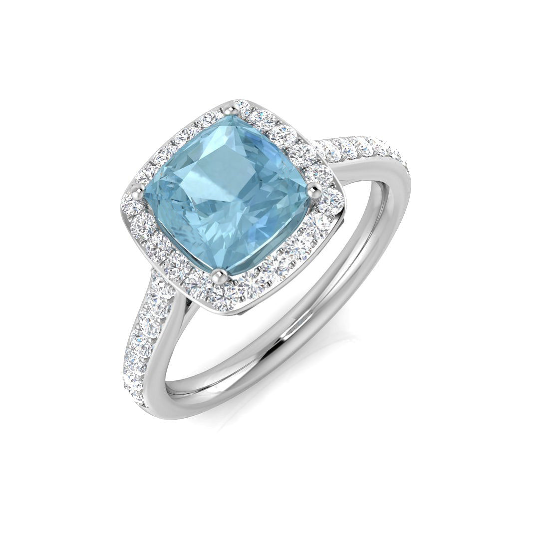 9ct White Gold 2.15ct Aquamarine Ring
