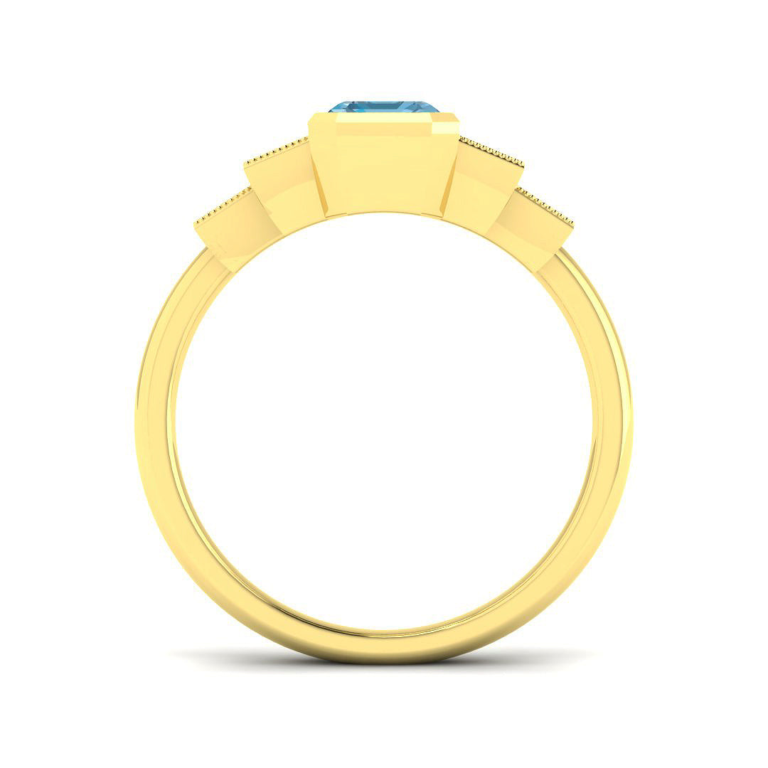 9ct Yellow Gold 1.36ct Sky Blue Topaz Ring