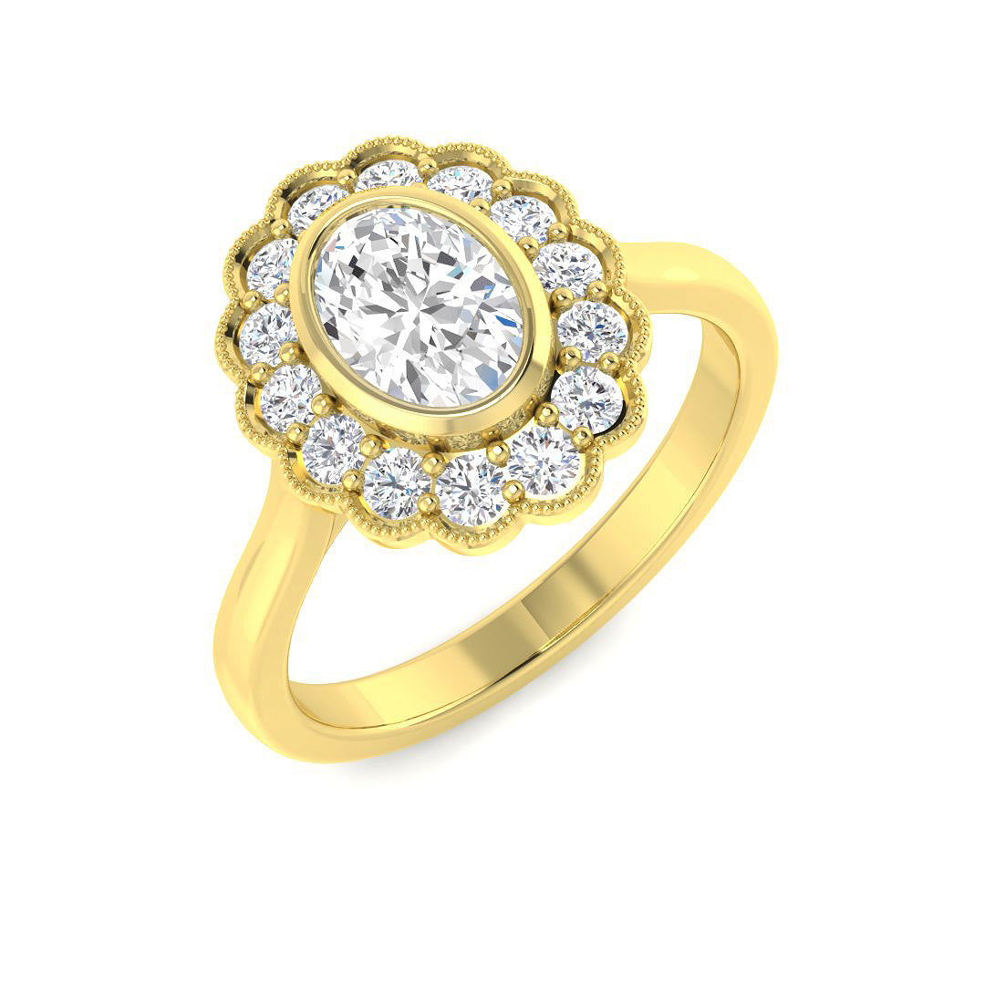 9ct Two-Tone Gold 1.10ct Laboratory Grown CVD Ring