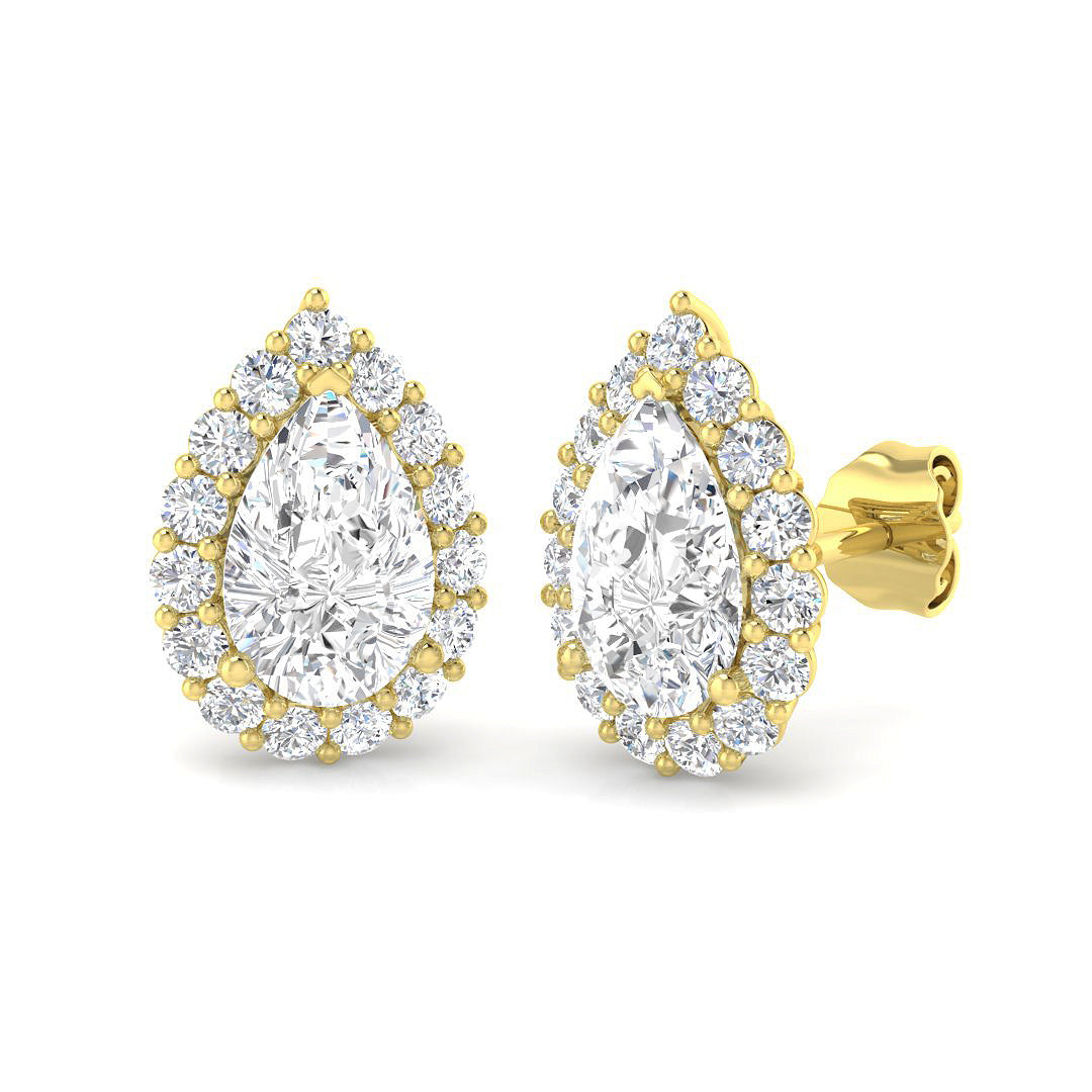 9ct Yellow Gold 2.68ct D VS2 Laboratory Grown CVD Earrings