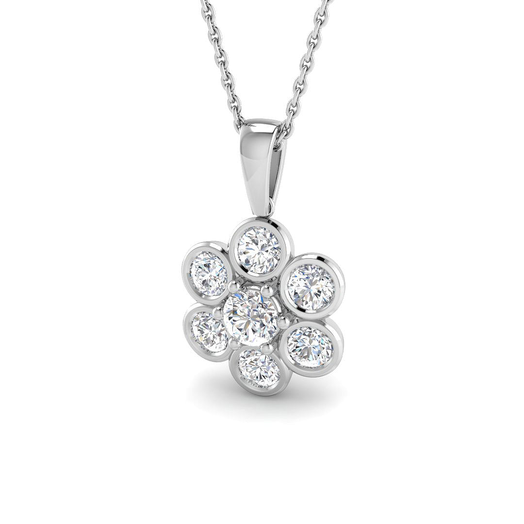 9ct White Gold 0.99ct Laboratory Grown CVD Pendant