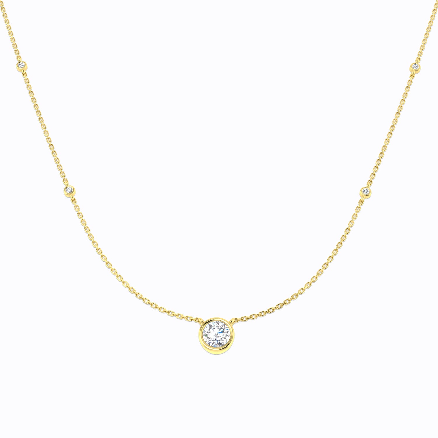9ct Yellow Gold 1.17ct Laboratory Grown CVD Necklace