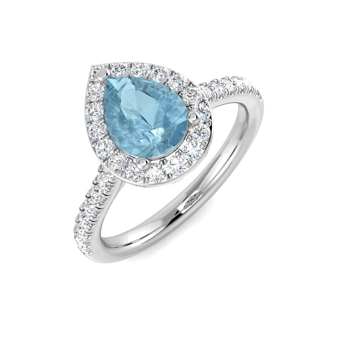 Platinum 1.34ct Aquamarine Ring