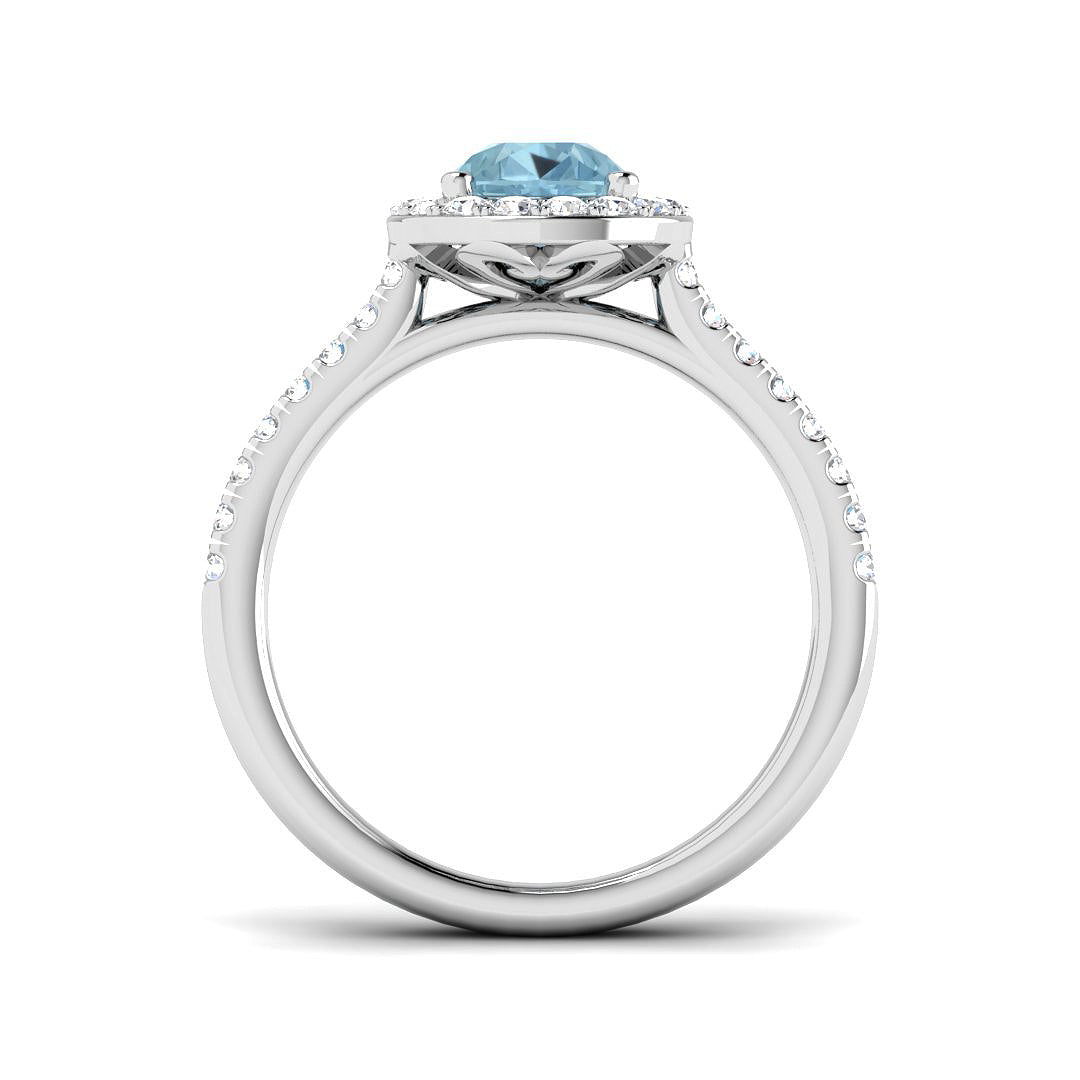 Platinum 1.34ct Aquamarine Ring