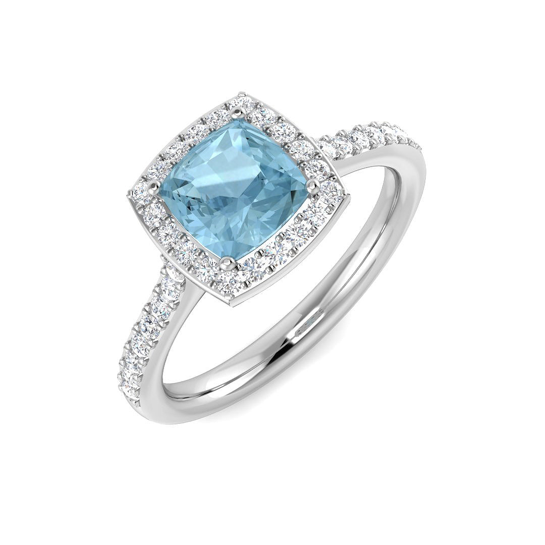 Platinum 1.30ct Aquamarine Ring
