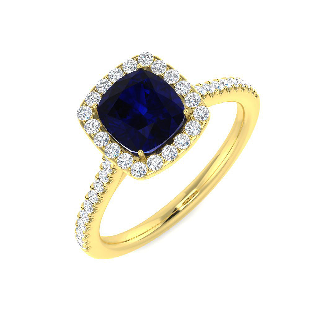 18ct Yellow Gold 1.72ct Blue Sapphire Ring