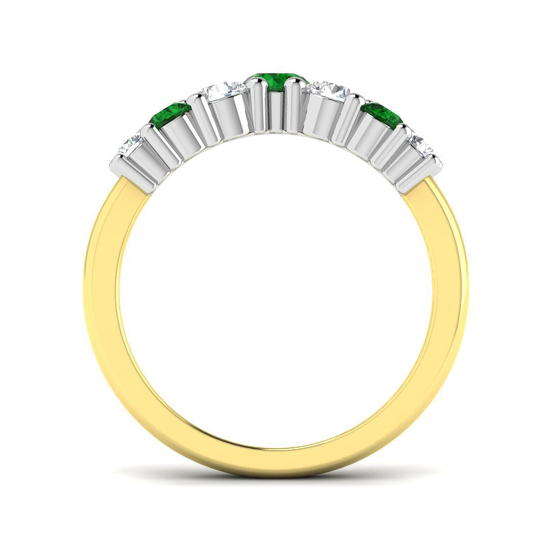 9ct Two-Tone Gold 0.78ct Emerald Ring