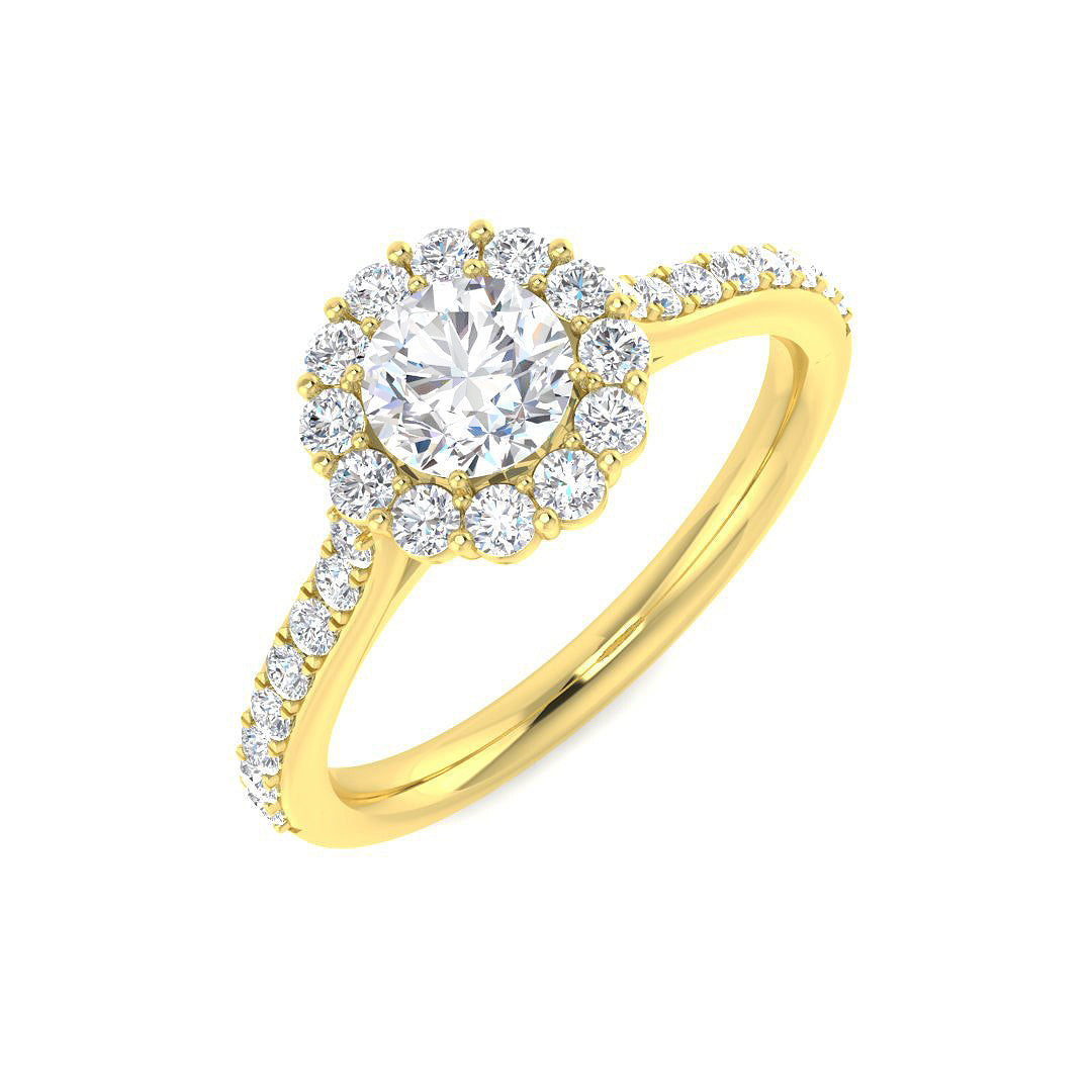 9ct Yellow Gold 0.95ct Laboratory Grown CVD Ring