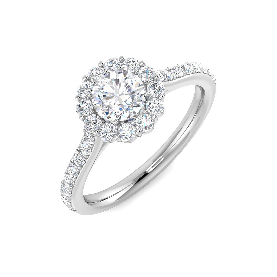 9ct White Gold 0.95ct Laboratory Grown CVD Ring