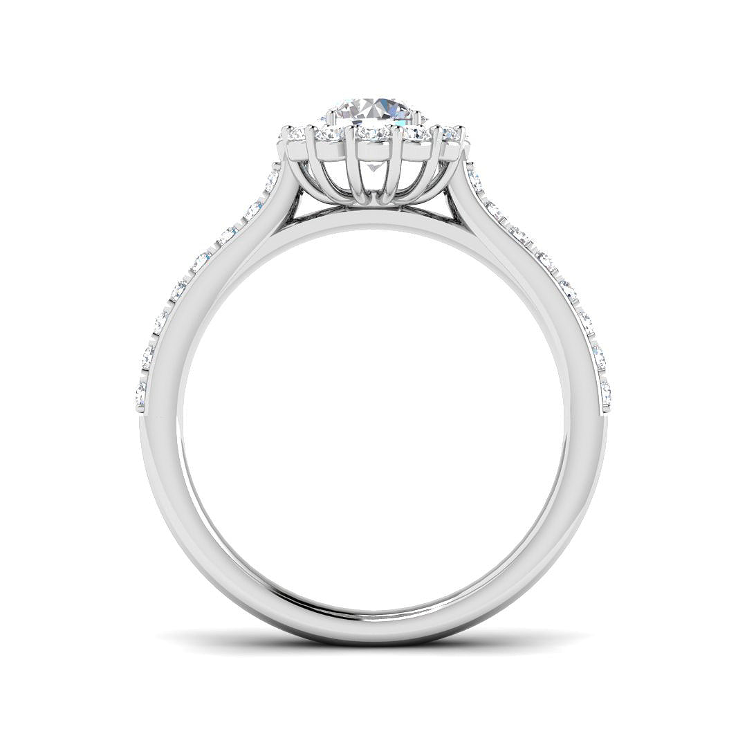 9ct White Gold 0.95ct Laboratory Grown CVD Ring
