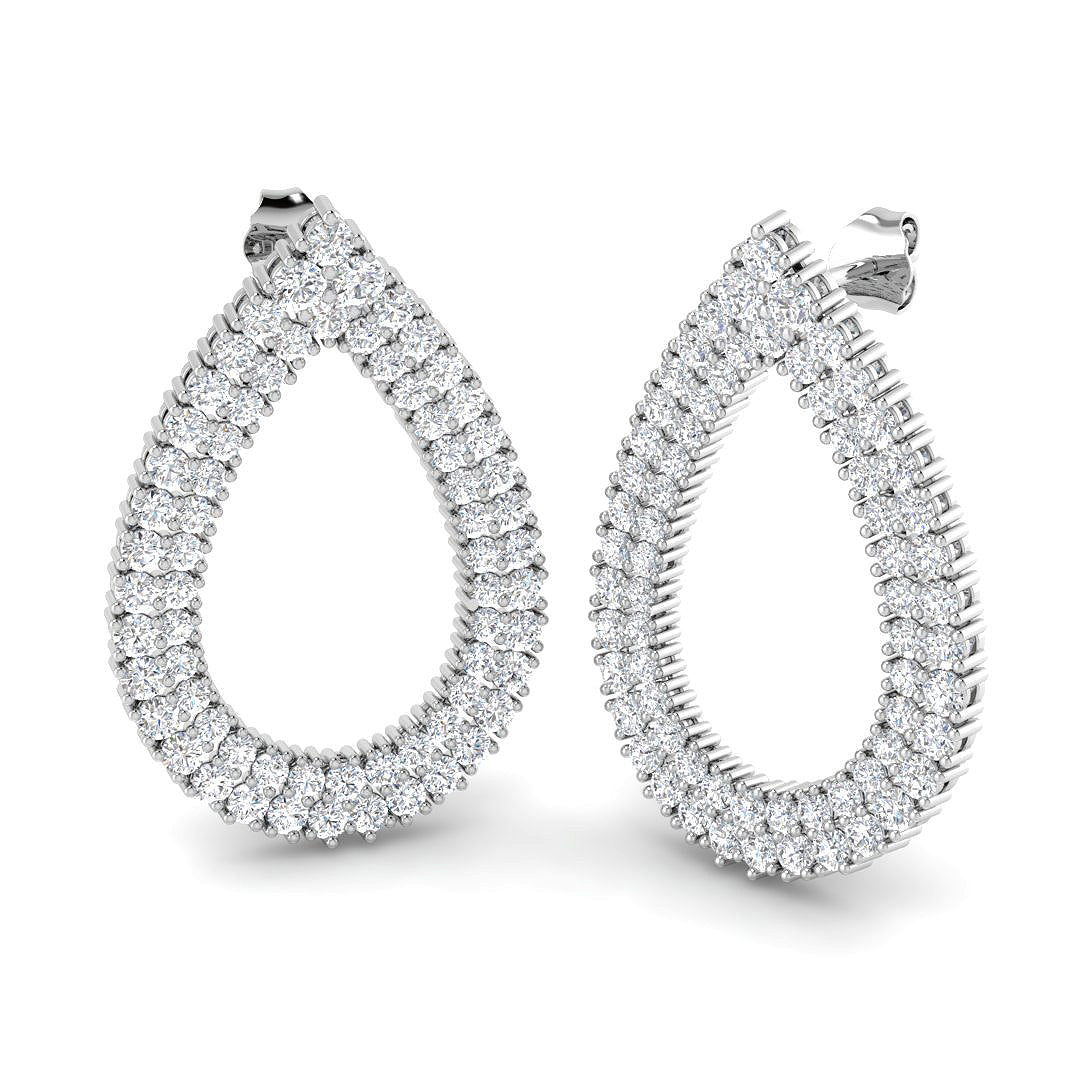 9ct White Gold 3.77ct Laboratory Grown CVD Earrings