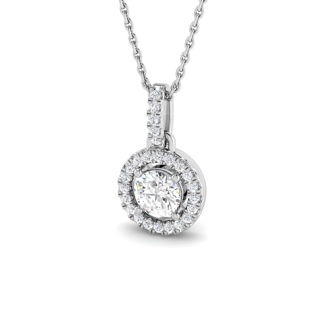9ct White Gold 0.67ct Laboratory Grown CVD Pendant