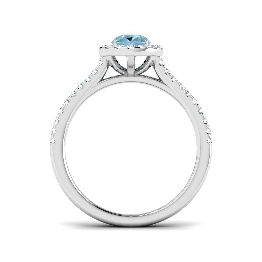 9ct White Gold 0.97ct Aquamarine Ring