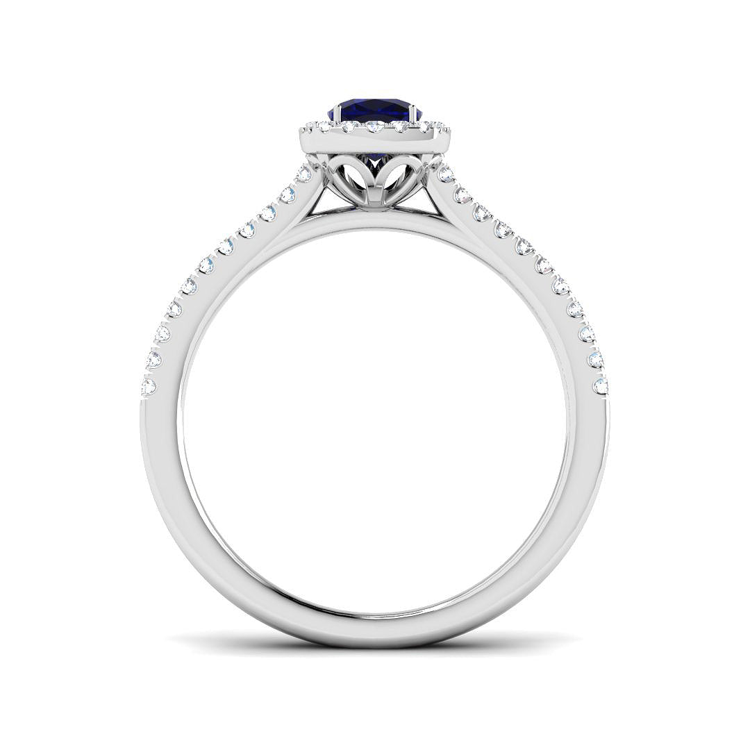 Platinum 0.83ct Blue Sapphire Ring