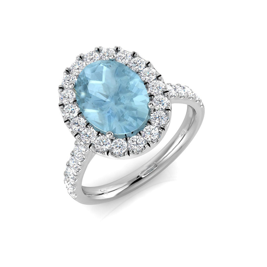 9ct White Gold 2.87ct Aquamarine Ring