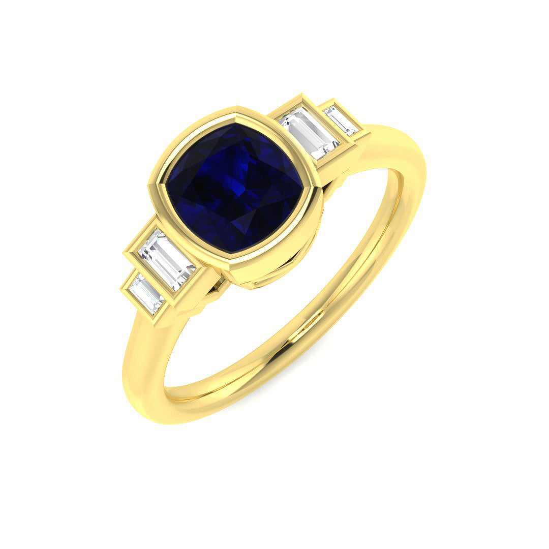 9ct Yellow Gold 1.30ct Blue Sapphire Ring