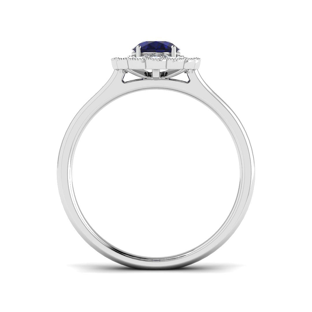 9ct White Gold 1.30ct Blue Sapphire Ring
